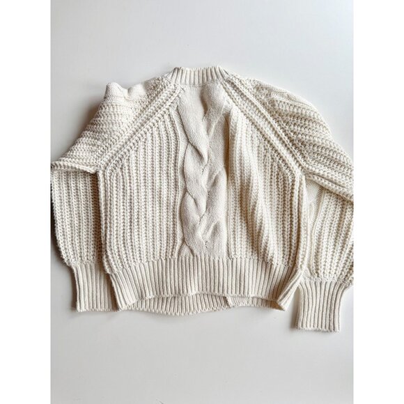 NOTES DU NORD Phillipa Ivory Cotton Blend Cable Knit Cardigan Sweater, Size S - Picture 8 of 11